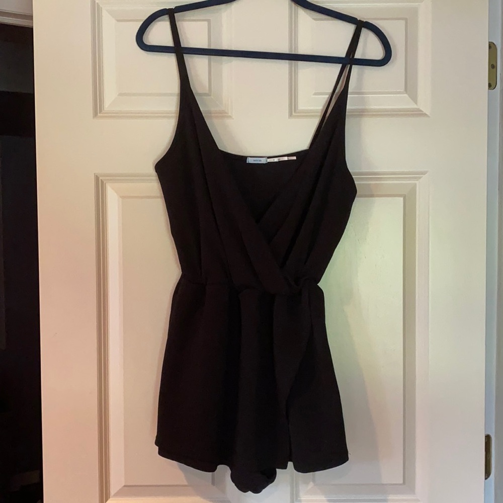 Black V-neck romper